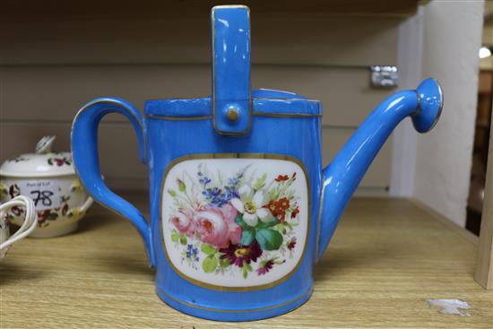 A Sevres style Bleu Celeste watering can 8in.